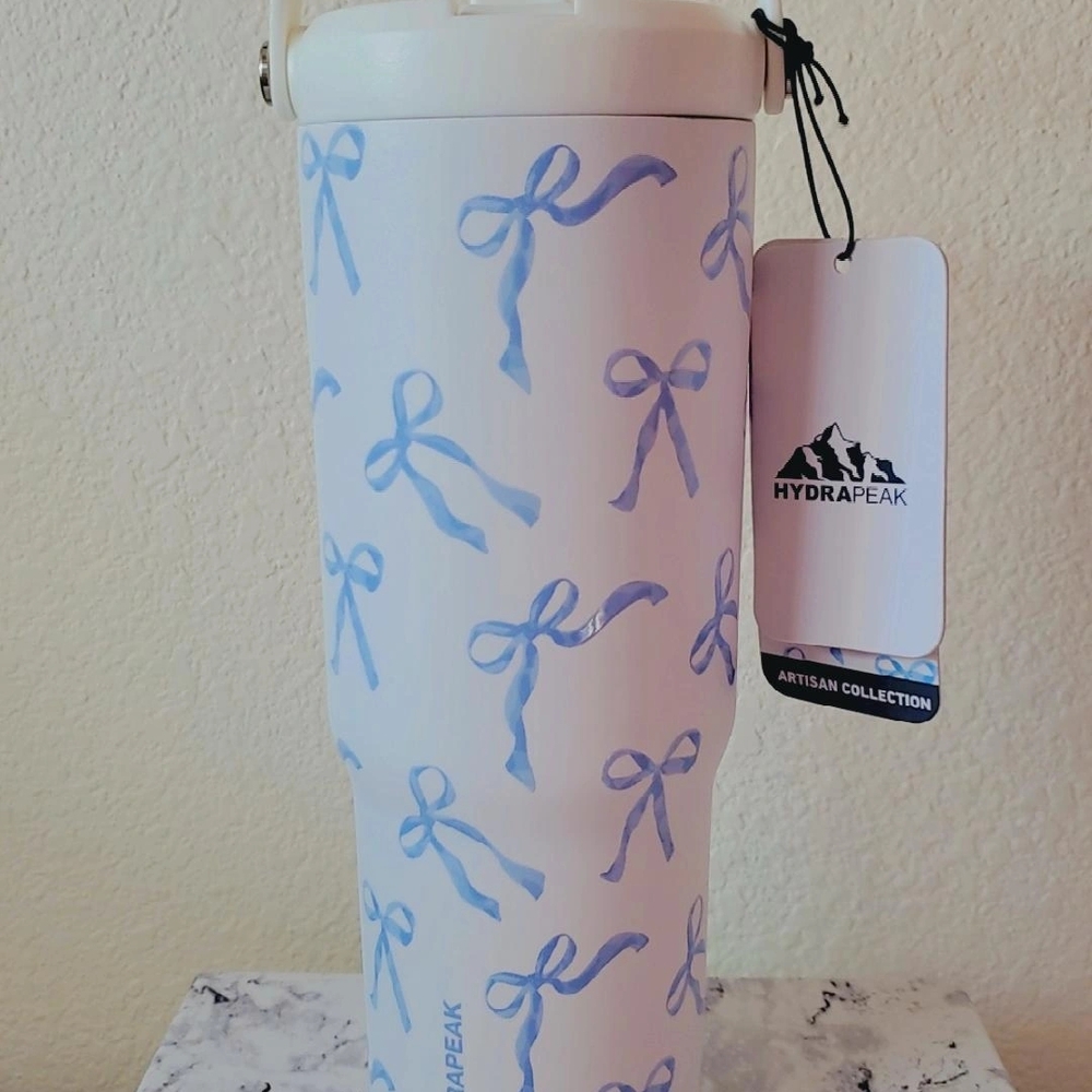Artisan Collection White and Blue Coffee Tumbler